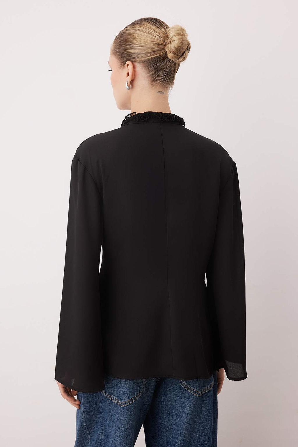 Beyaz Hakim Yaka F?rf?r Detayl? Boho Gomlek TWOAW26GO00023 - Trendyolmilla фото 8