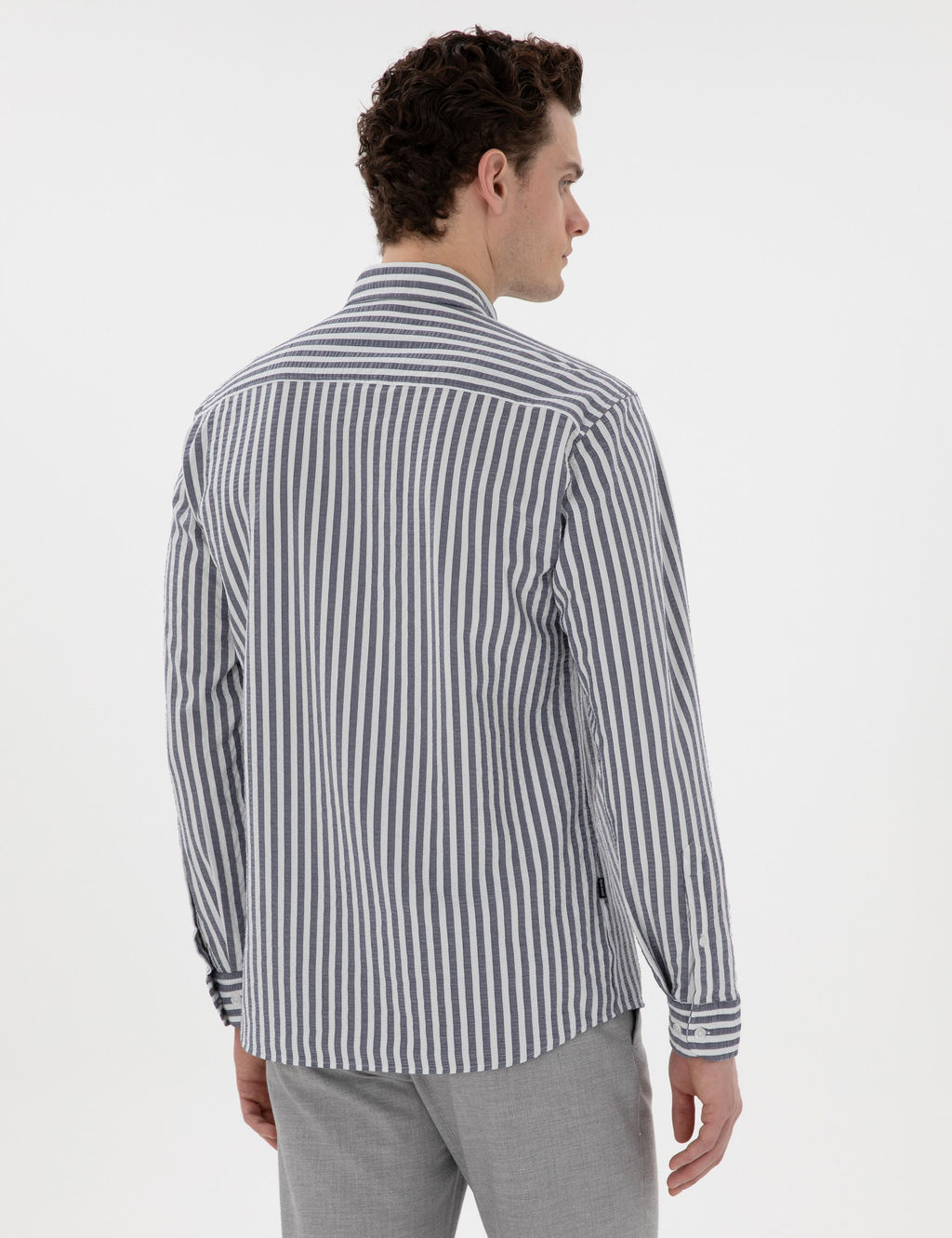 Lacivert Regular Fit _izgili Uzun Kollu G_mlek - Pierre cardin фото 5