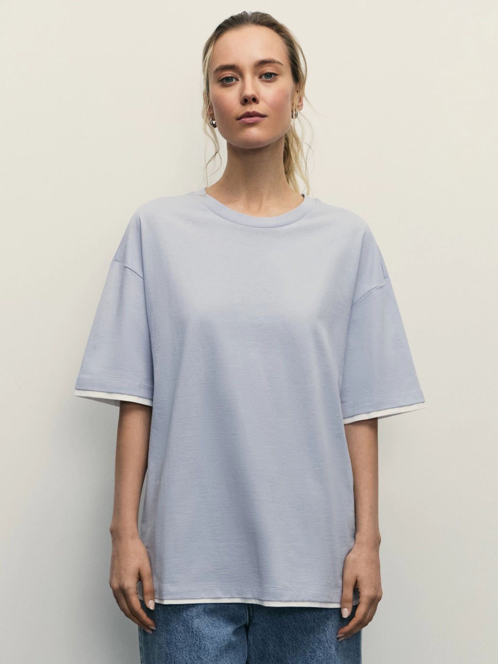 Футболка оверсайз с контрастными окантовками / Zarina  фото 3