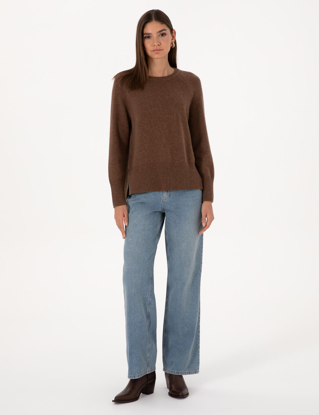 Kahverengi Comfort Fit Y_n Kar___ml_ Kazak - Pierre cardin фото 4