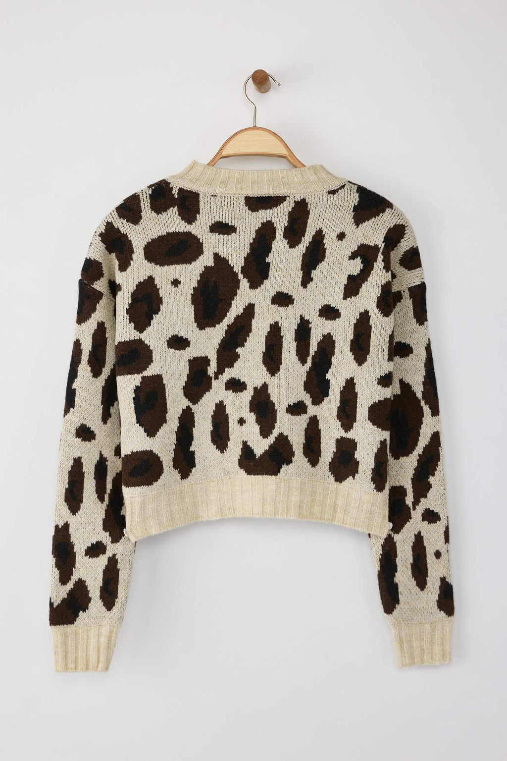 Tas Leopar Desenli Crop Yumusak Dokulu Triko H?rka TWOAW25HI00355