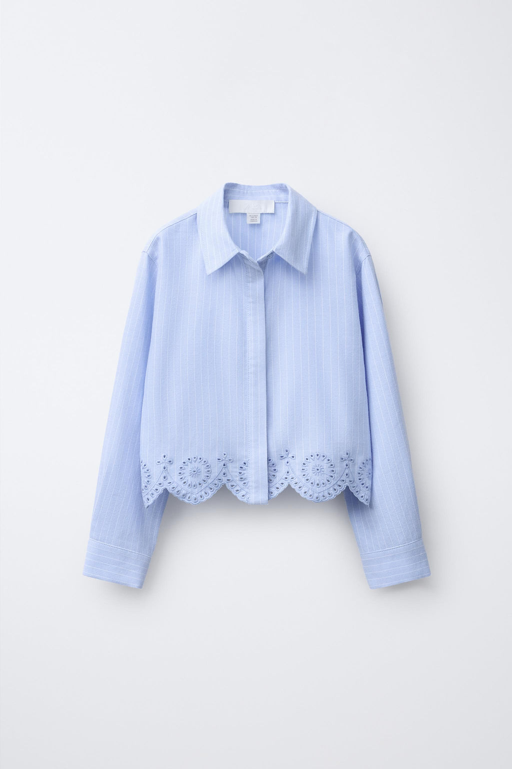SCHIFFLI EMBROIDERY HEM SHIRT - Zara фото 9