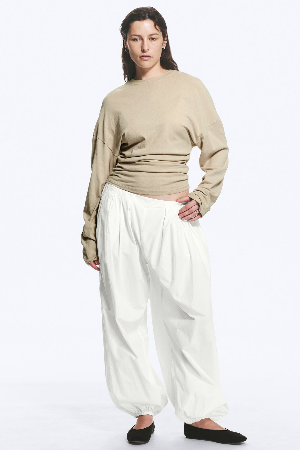 Top con pliegues y mangas largas - H&m фото 2