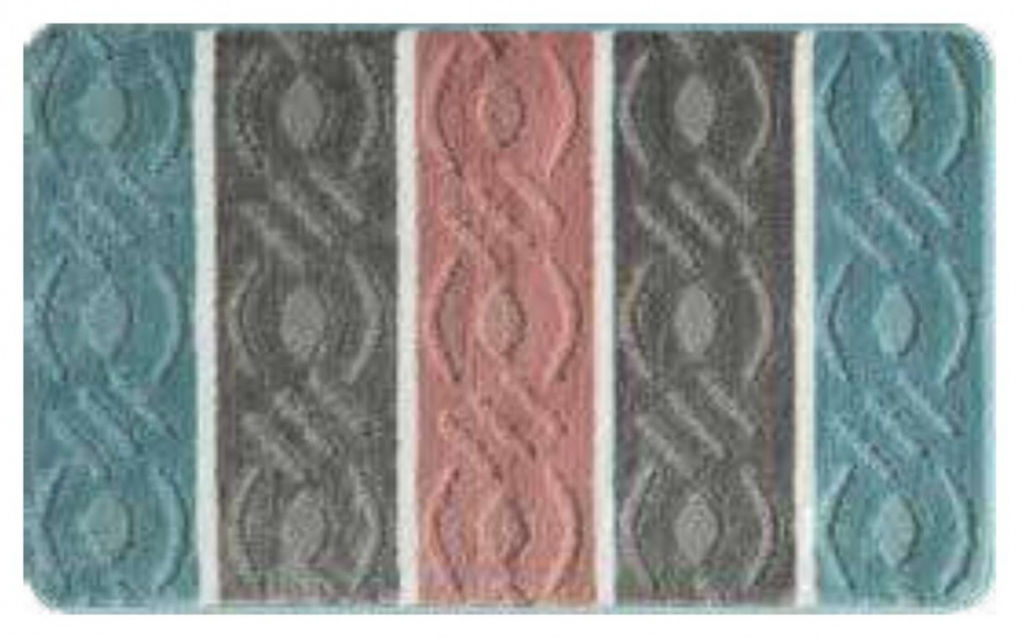 Набор ковриков 2-х пр. для ванны туалета (60*50/60*100) DINA 43 TURQUOISE-01 WHITE-40 GREY-44 ROSE - Efor фото 2