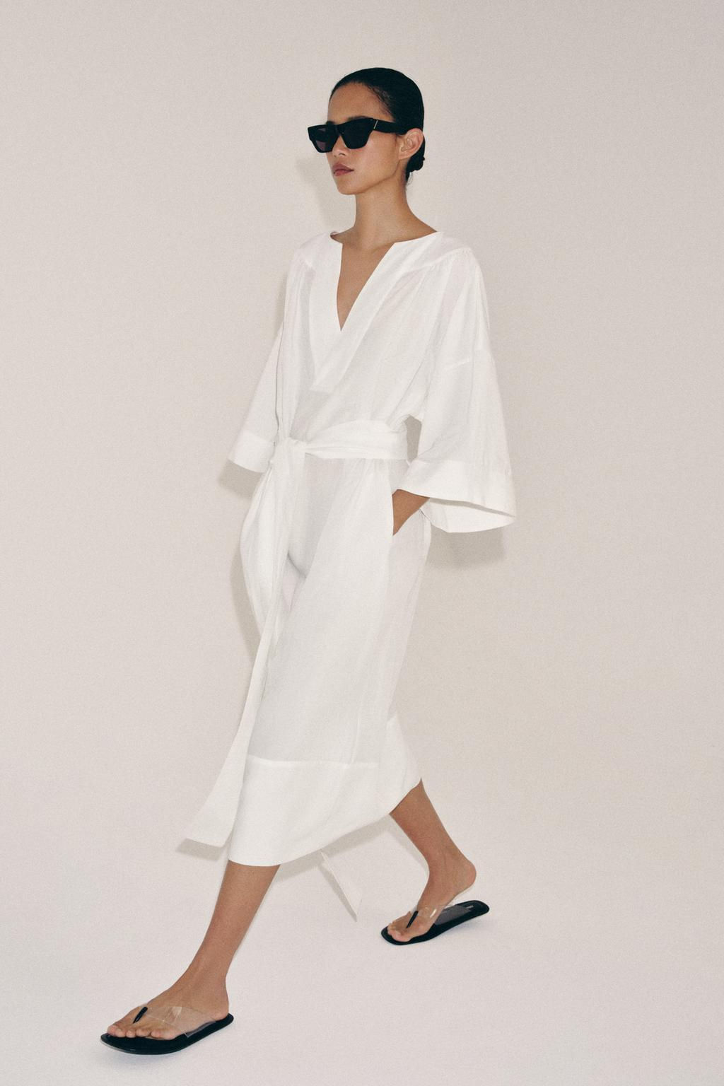 VESTIDO T?NICA CINTUR?N ZW COLLECTION / Blanco - Zara фото 10