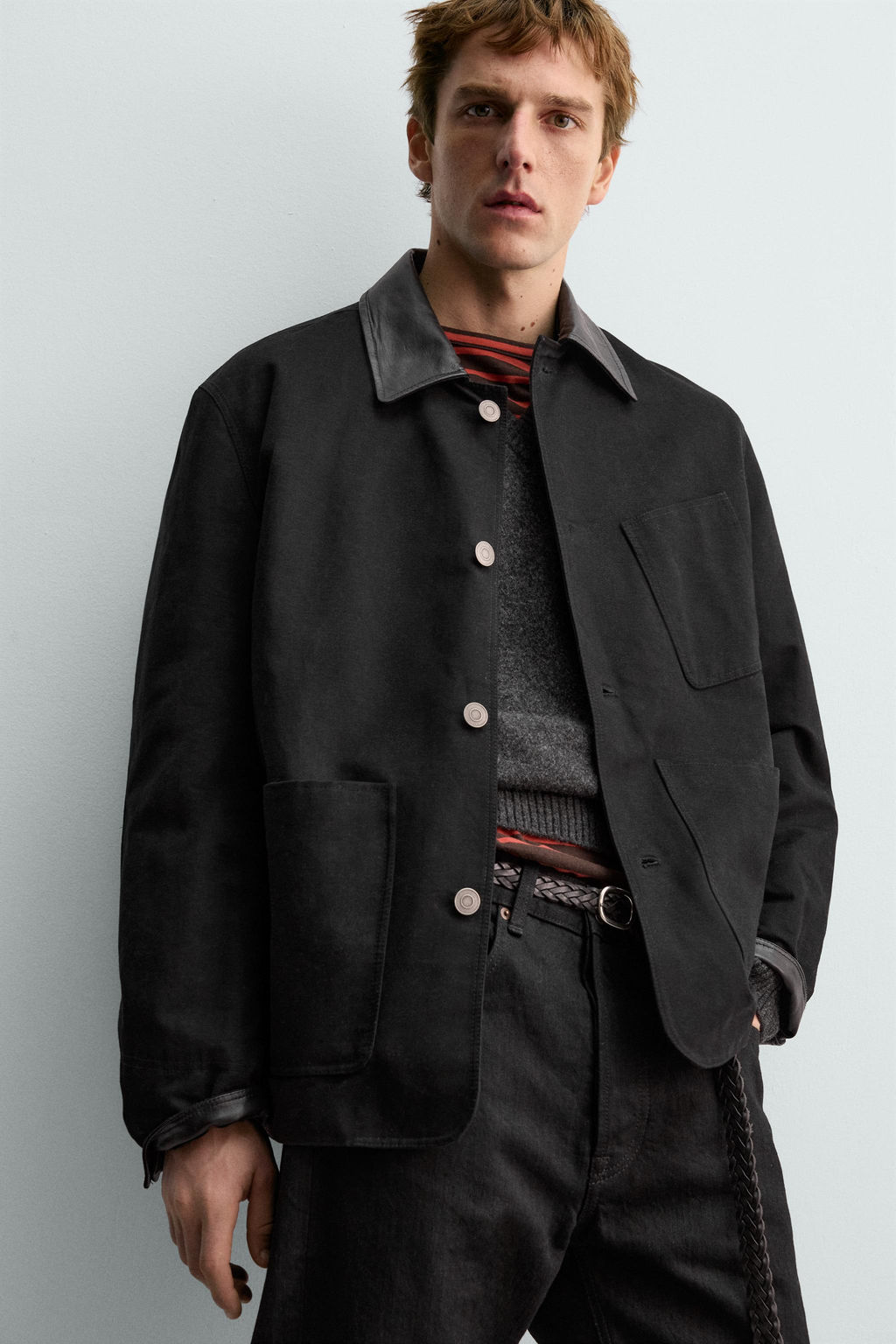 LEATHER COMBINATION JACKET AARON LEVINE X ZARA  фото 15