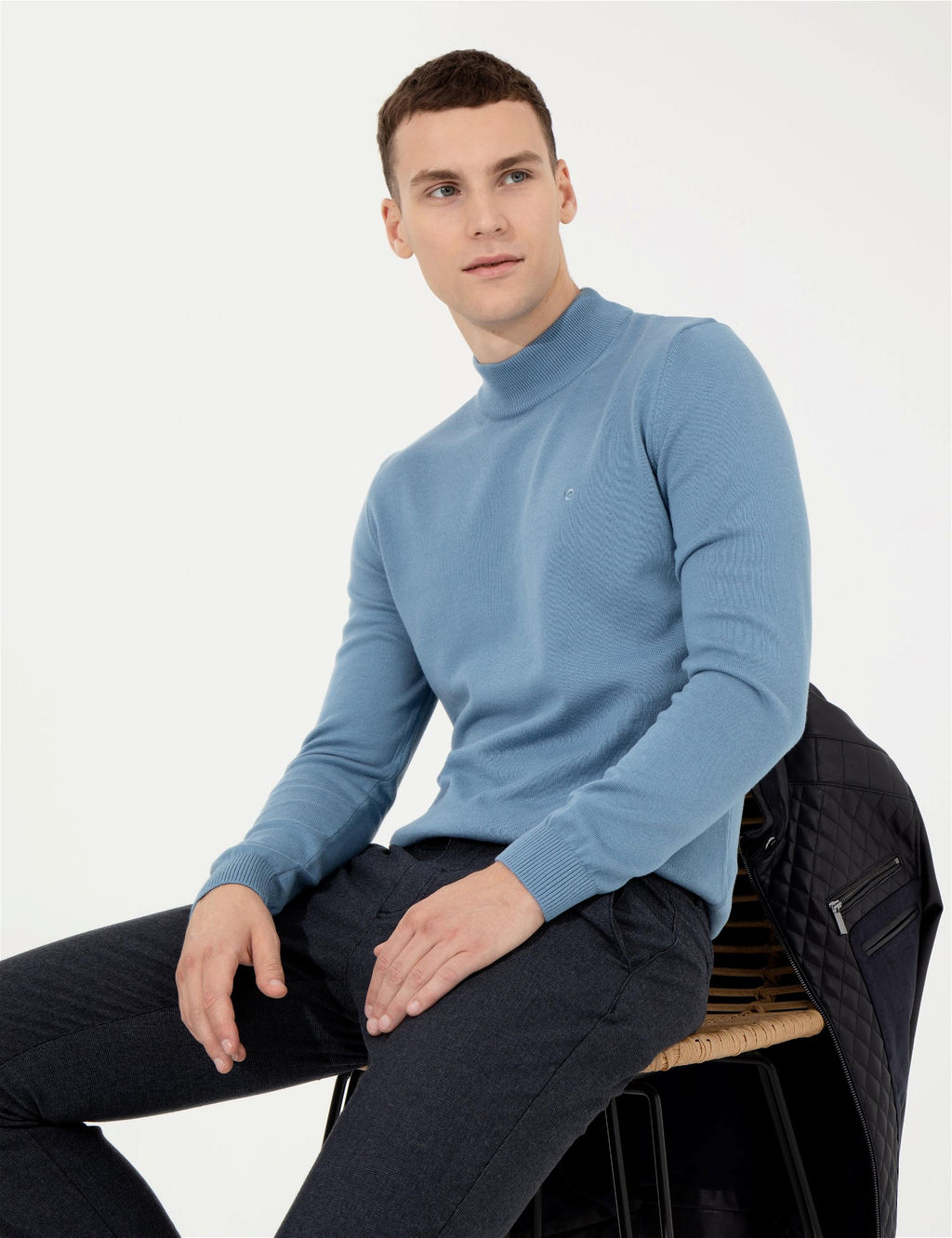 Mavi Slim Fit Yar_m Bal_k__ Yaka Basic Triko Kazak