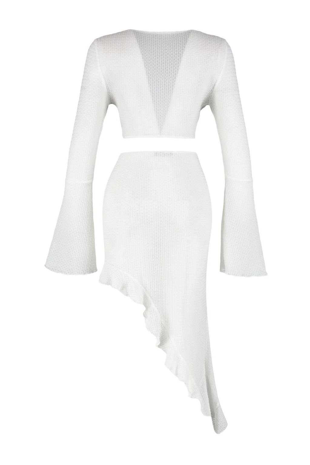 Plaj Giyim Beyaz Dokuma F?rf?rl? Bluz-Etek Tak?m TBESS23AU00040 - Trendyolmilla фото 8