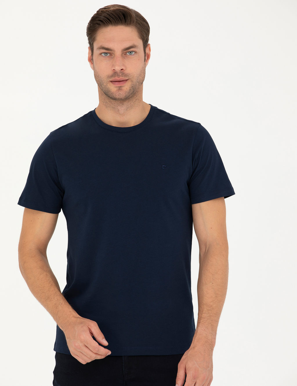 Lacivert Slim Fit Basic Ti__rt
