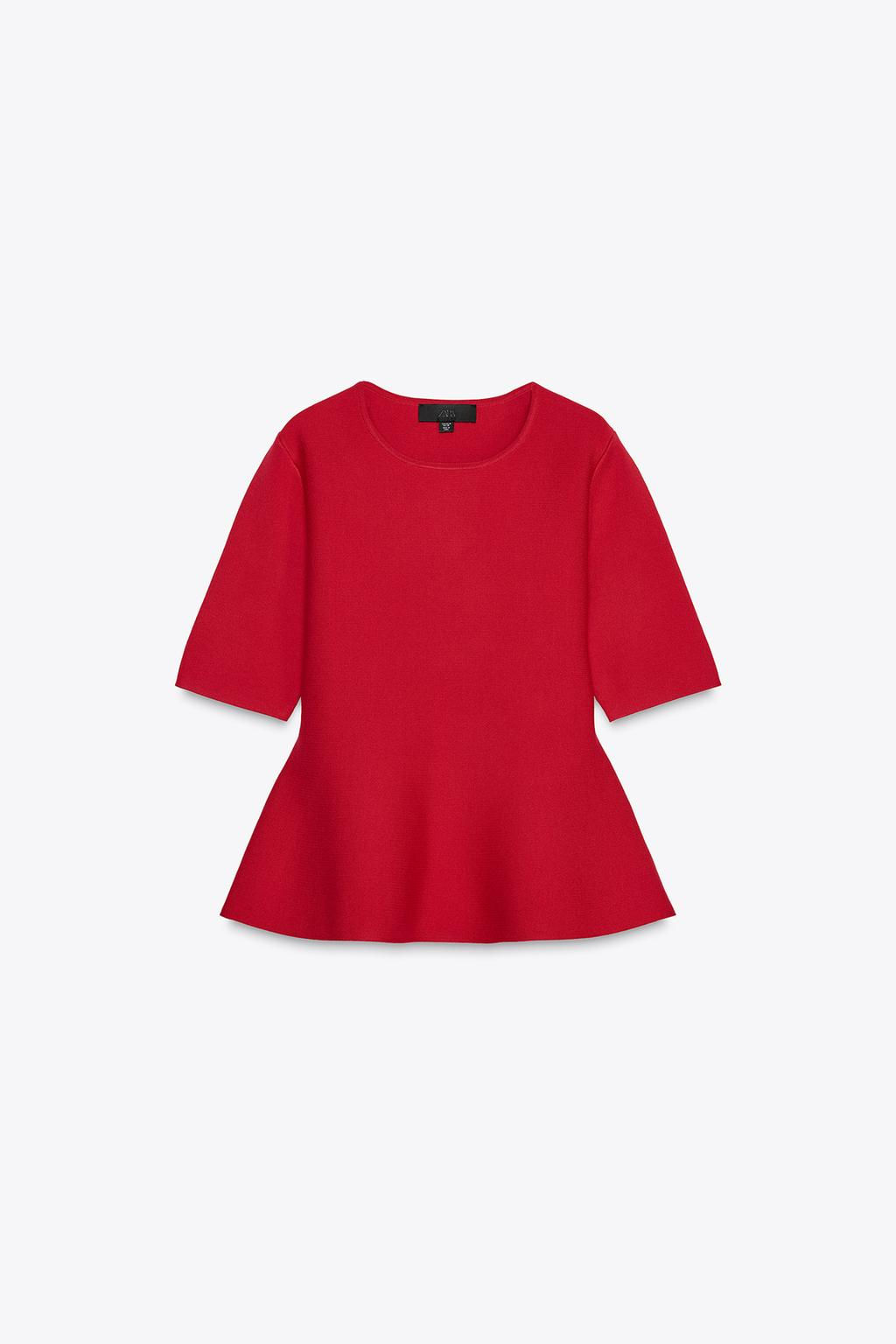 PLAIN KNIT PEPLUM TOP - Zara фото 3