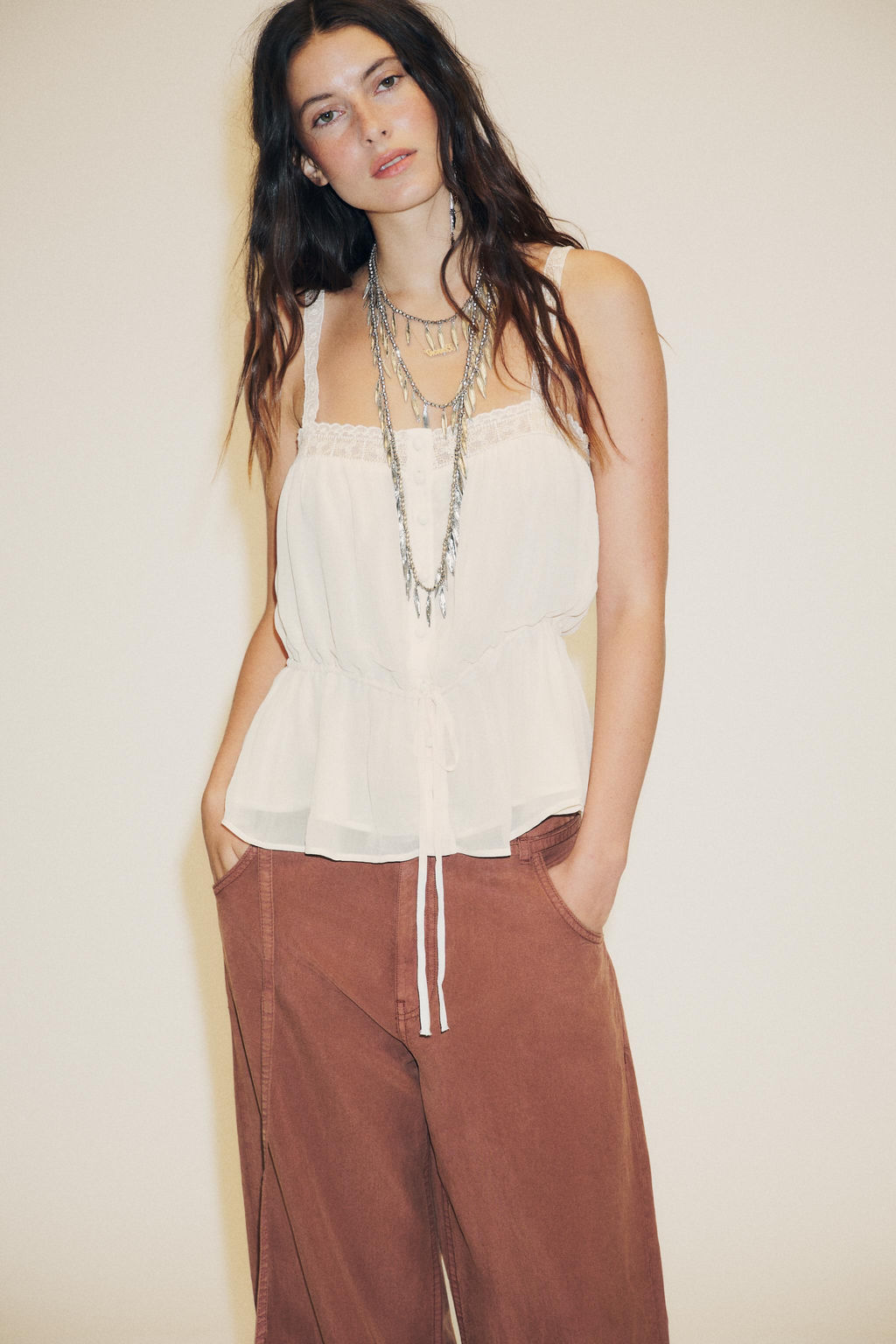 GEORGETTE LACE TOP - Zara фото 2