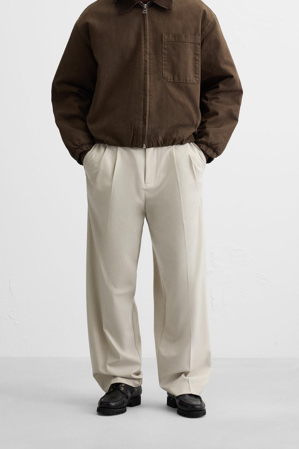 WIDE FIT PLEATED TROUSERS - Zara фото 2