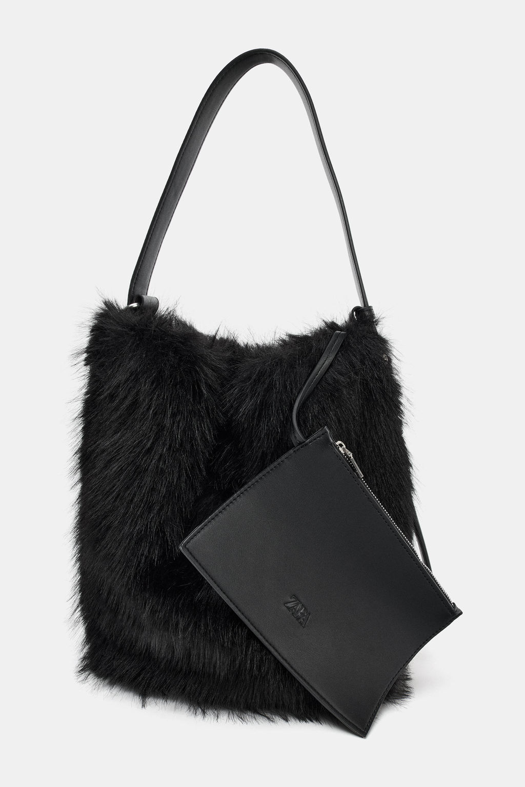 FAUX FUR BUCKET BAG - Zara фото 5