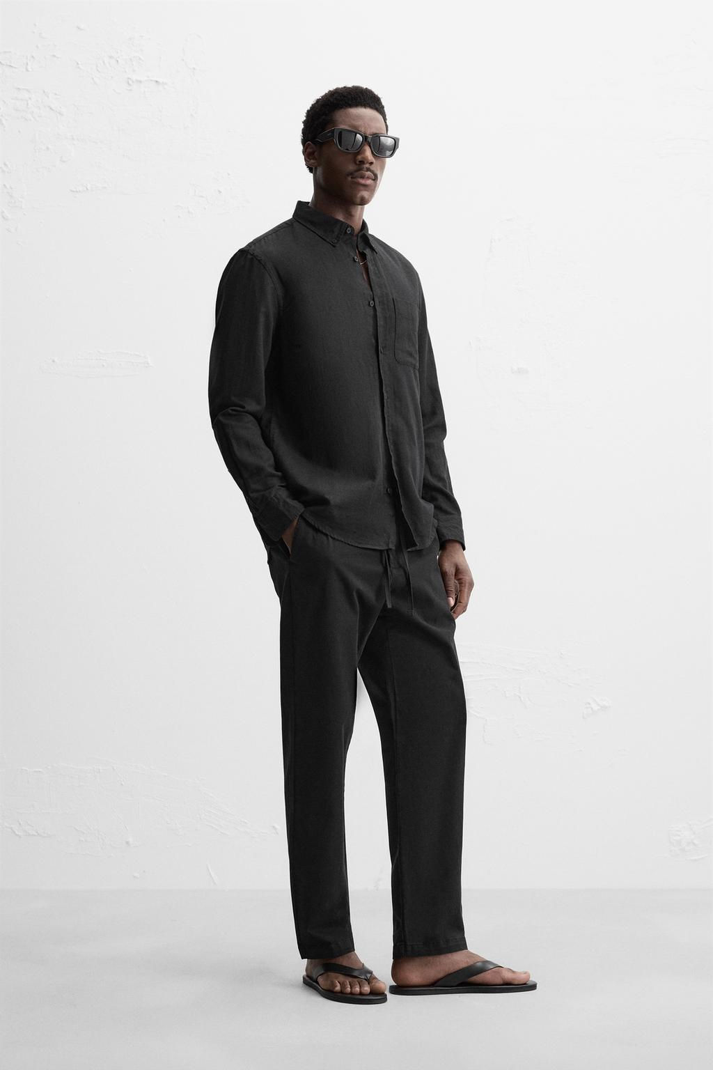 REGULAR FIT JOGGER WAIST TROUSERS - Zara фото 34