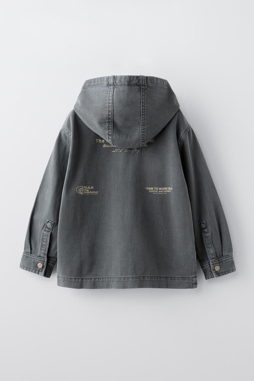 TWILL OVERSHIRT WITH HOOD - Zara фото 3