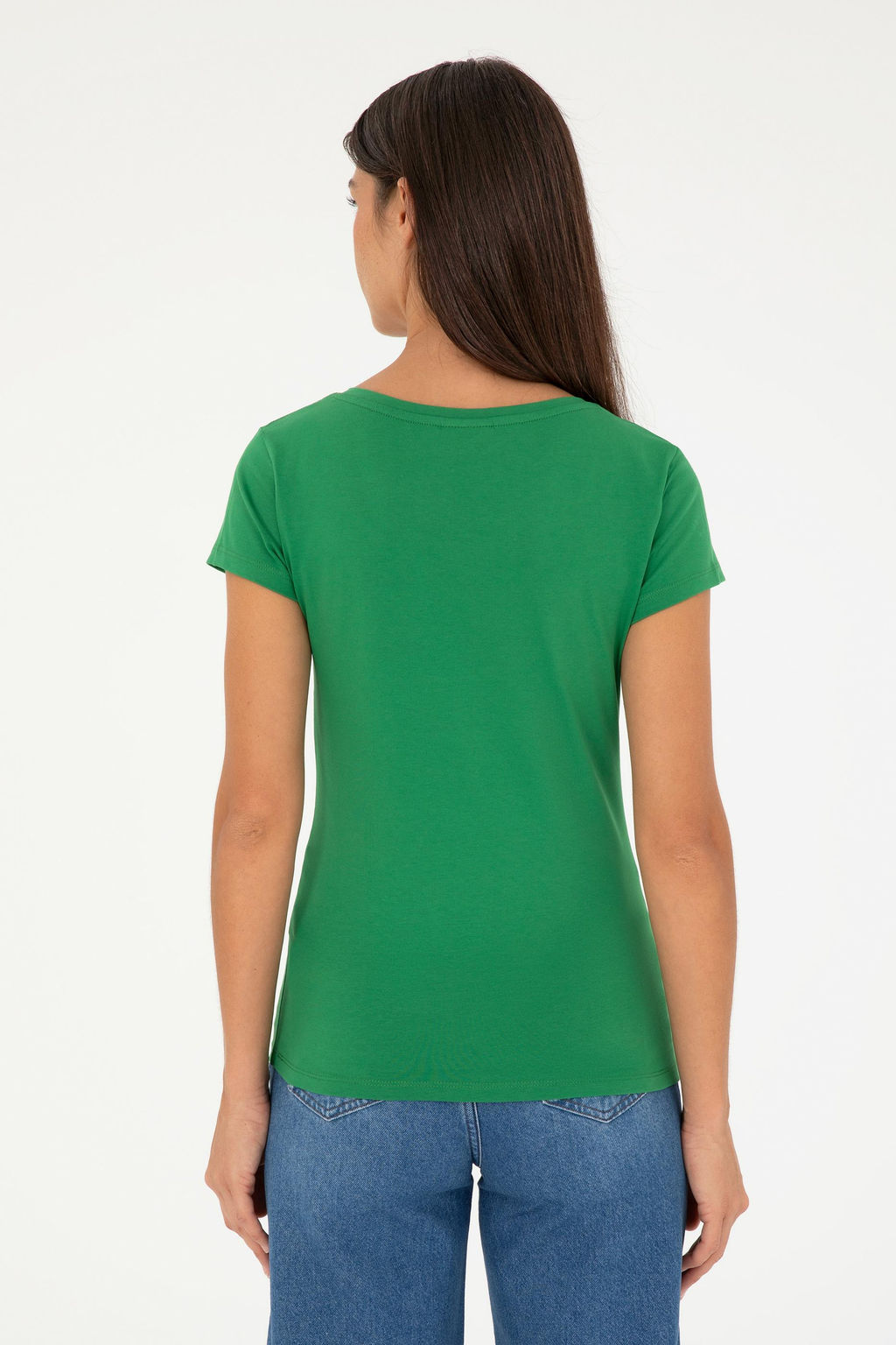 Женская зеленая базовая футболка Неожиданная скидка в корзине - U.s. polo assn фото 12