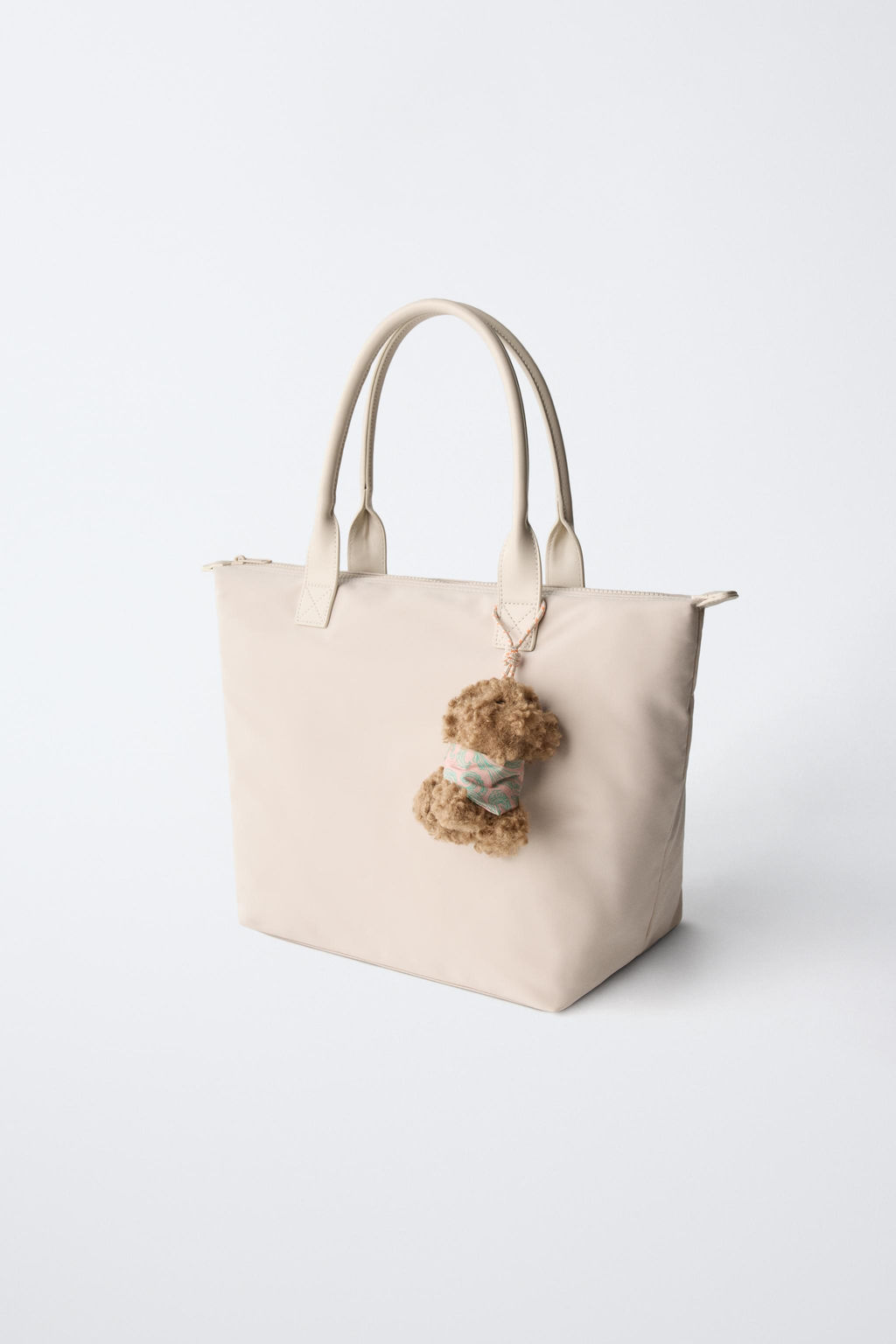 SHOPPER NYLON CHARM PERRITO / Blanco Crudo - Zara фото 2
