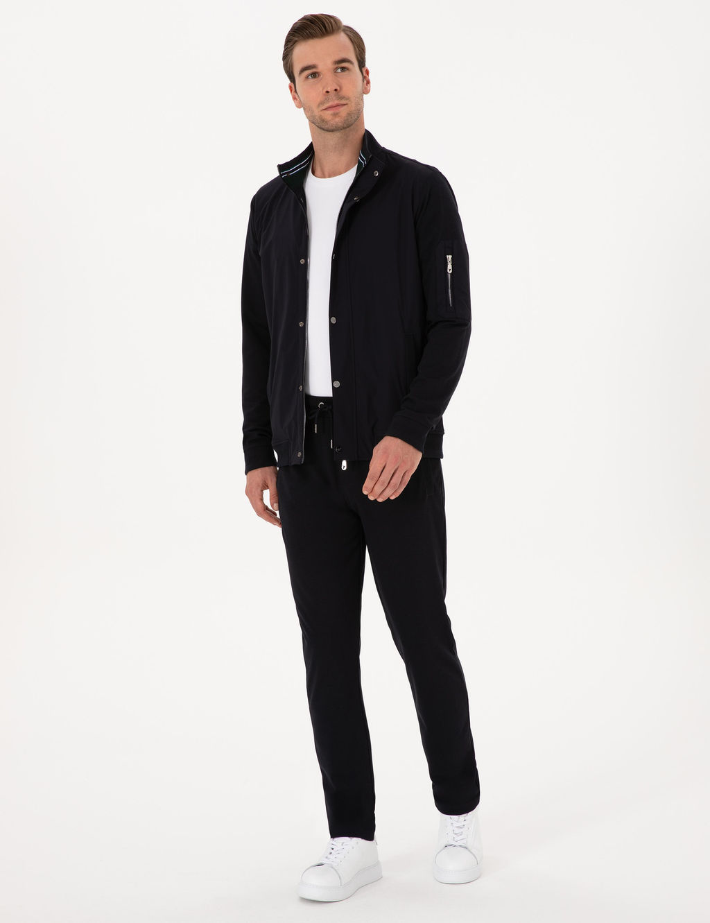 Lacivert Regular Fit Tam Fermuarl_ Sweatshirt - Cacharel фото 4