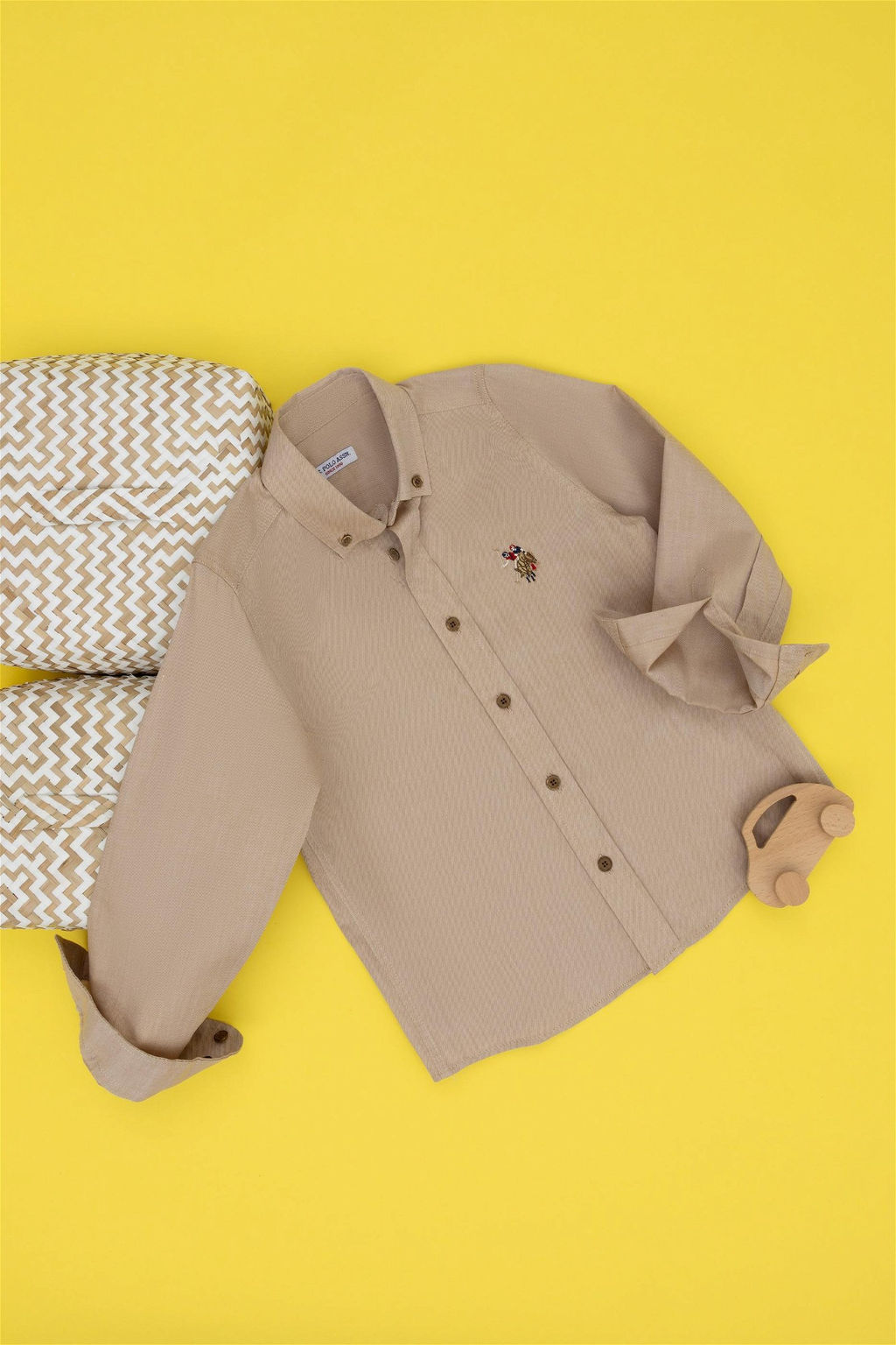 U. S. Polo Assn Базовая рубашка кокосового цвета с длинными рукавами для мальчика - U.s. polo assn фото 5