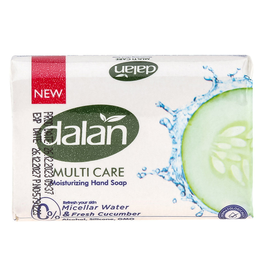 Цена за 6 шт. Мыло туалетное твердое Dalan Multi Care 75г, Мицелярная вода и Огурец (Турция)