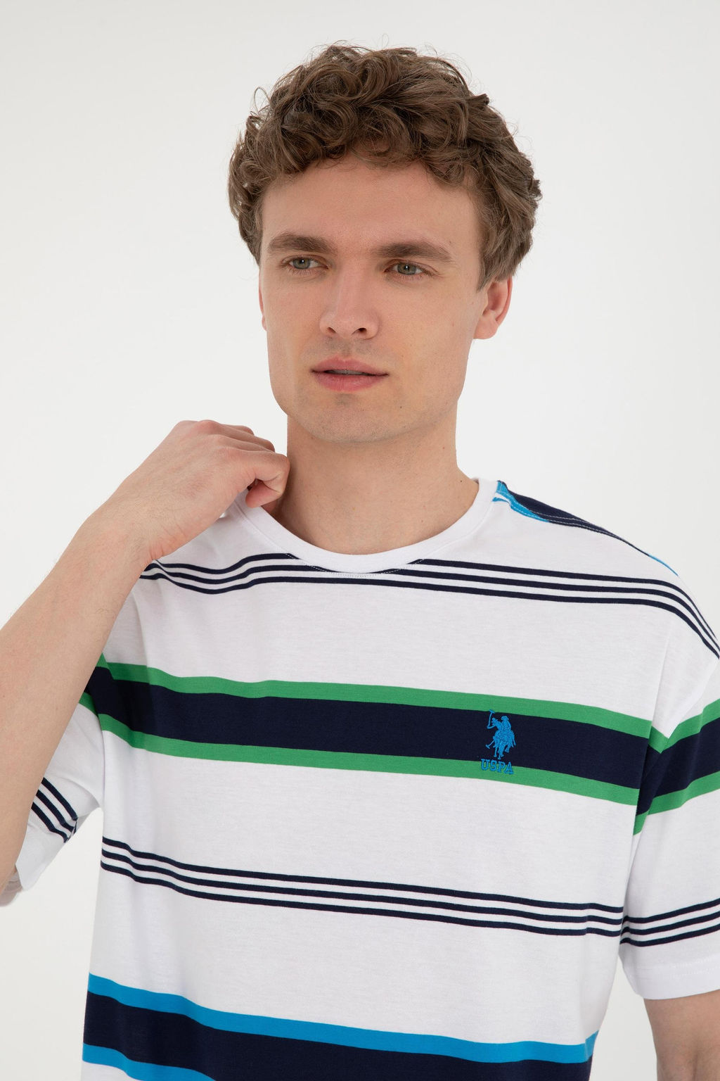 Футболка мужская U.S. Polo Assn. цвета экрю хлопок фото 2