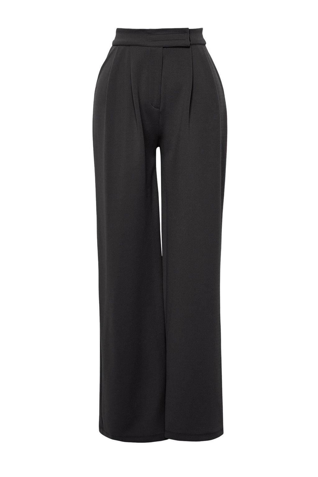 Antrasit C?rt C?rt Kapamal? Yuksek Bel Pileli Wide Leg Pantolon TWOAW24PL00177