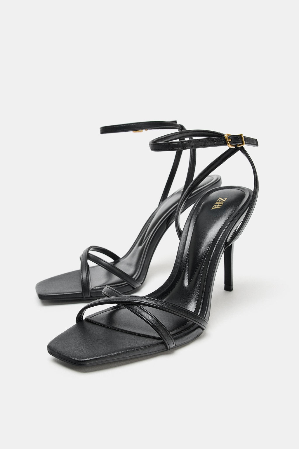 SANDALIA TAC?N TIRAS CRUZADAS / Negro - Zara фото 4