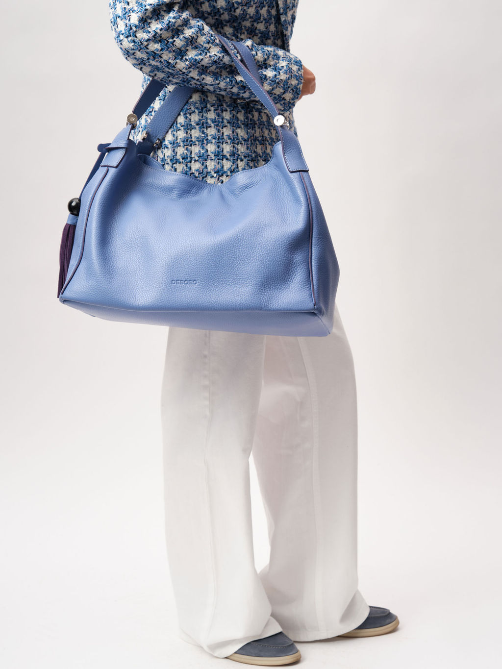 Кожаная сумка Deboro 30428 сиреневый закат