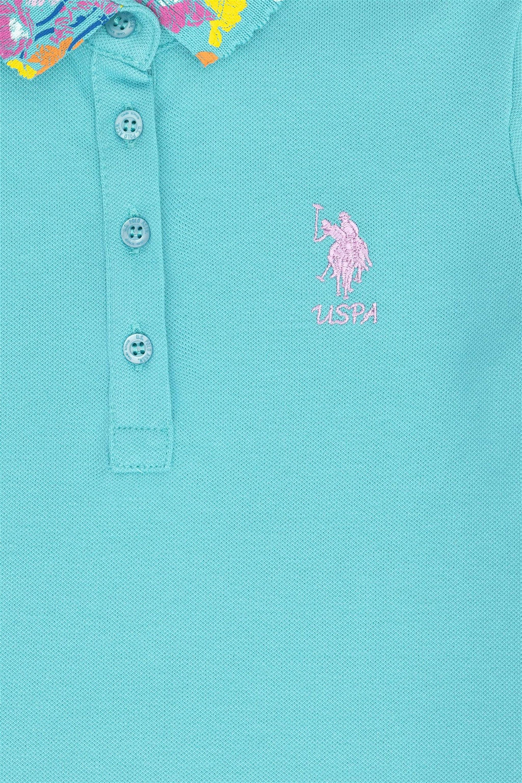 Мятная базовая футболка-поло для девочек - U.s. polo assn фото 3