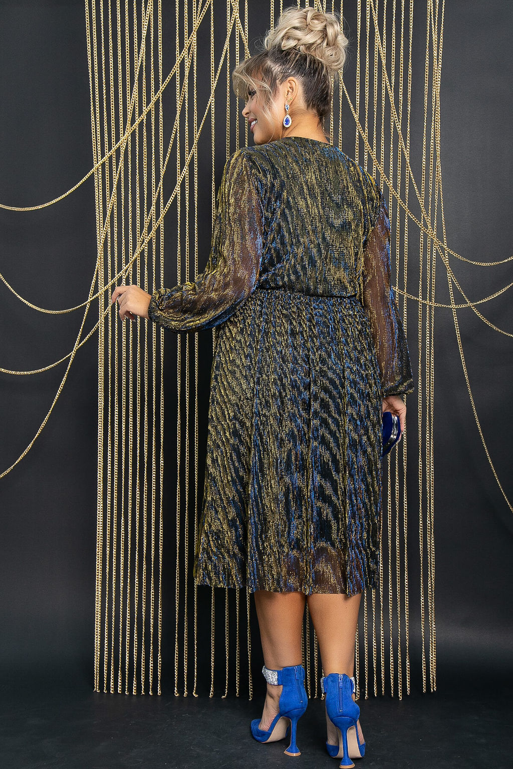 Платье Млечный путь (сине-золотое) П11715 - Lt collection фото 2