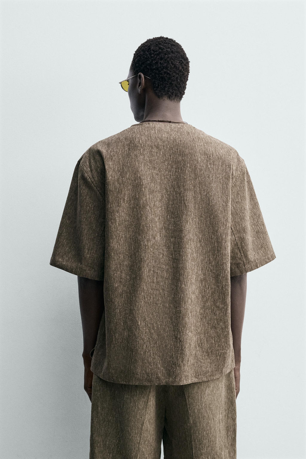 CAMISA POLO CON LINO / Khaki - Zara фото 3