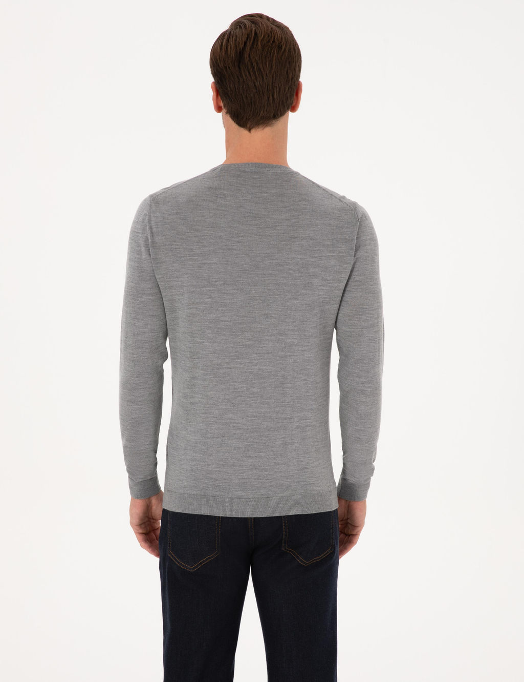 Gri Slim Fit Kazak - Cacharel фото 5