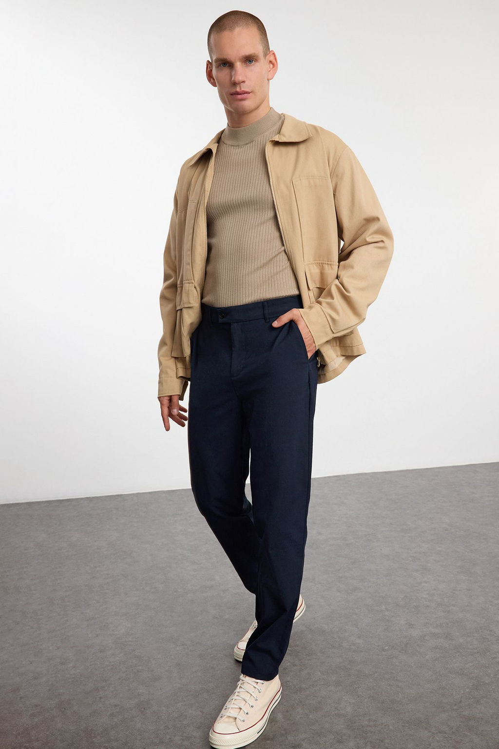 TRENDYOL MAN Tas Slim Fit Italyan Kesim Chino Kumas Pantolon TMNAW23PL00034 - Trendyolmilla фото 20