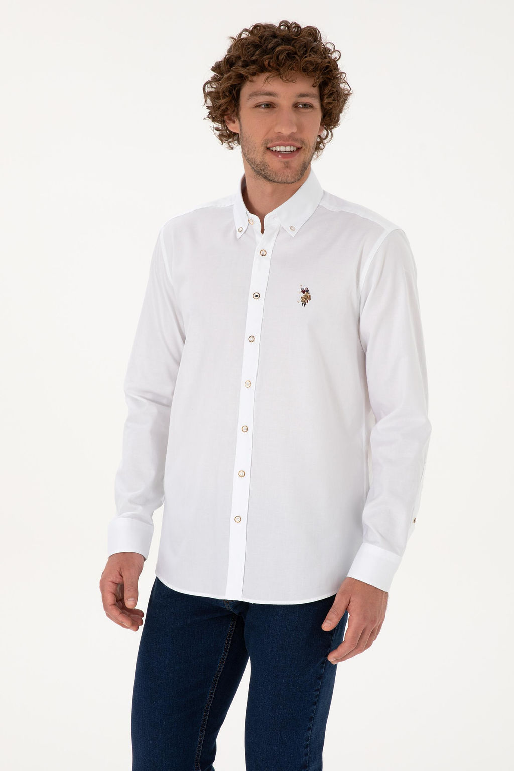 Erkek Beyaz Uzun Kollu Basic G_mlek Sepette S_rpriz _ndirim - U.s. polo assn фото 3