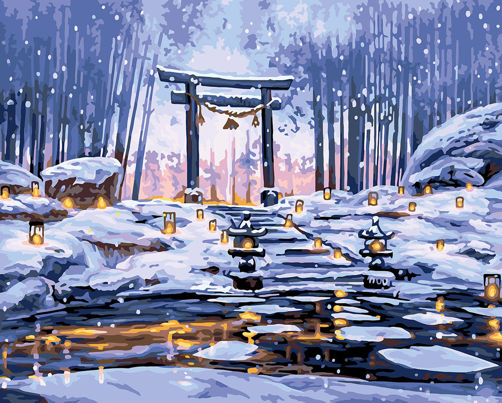 ФРЕЯ PNB/PLDD-260 Набор для раскрашивания по номерам ( со светодиодами ) 50 х 40 см Ворота духов