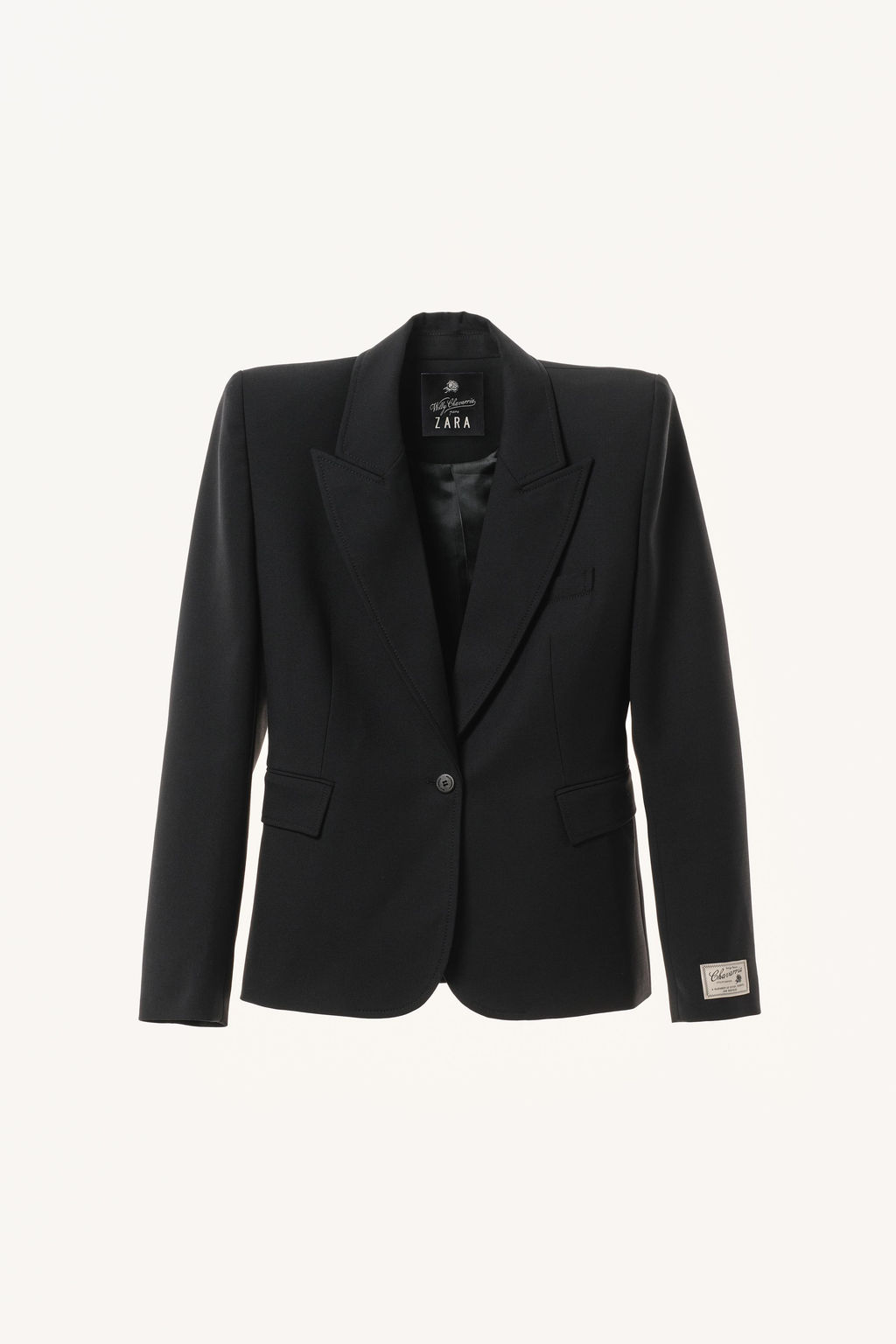 BLAZER ENTALLADA HOMBRERAS CON LANA WILLY CHAVARRIA X ZARA / Negro  фото 4