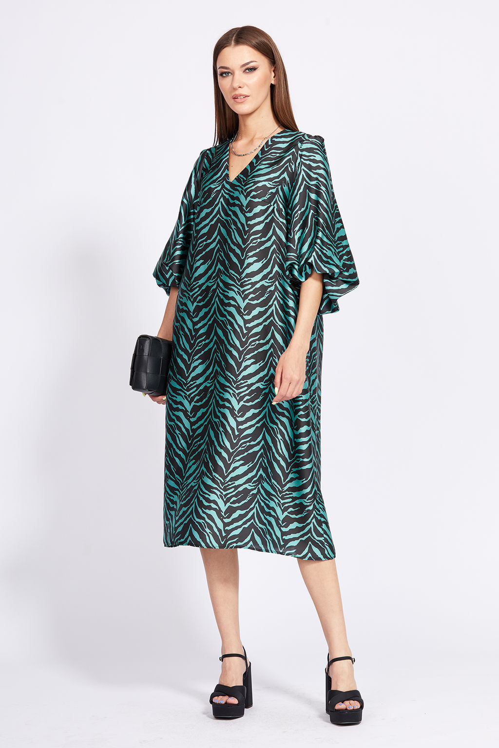 Платье 2286 изумруд с рисунком - Eola фото 5