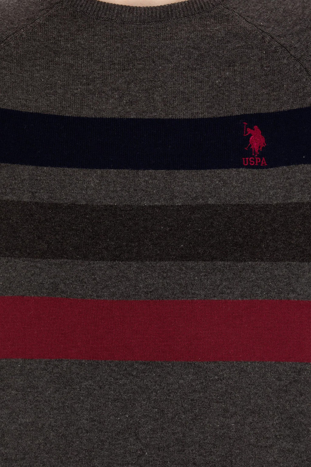 U. S. Polo Assn Мужской серый меланжевый трикотаж с круглым вырезом - U.s. polo assn фото 12