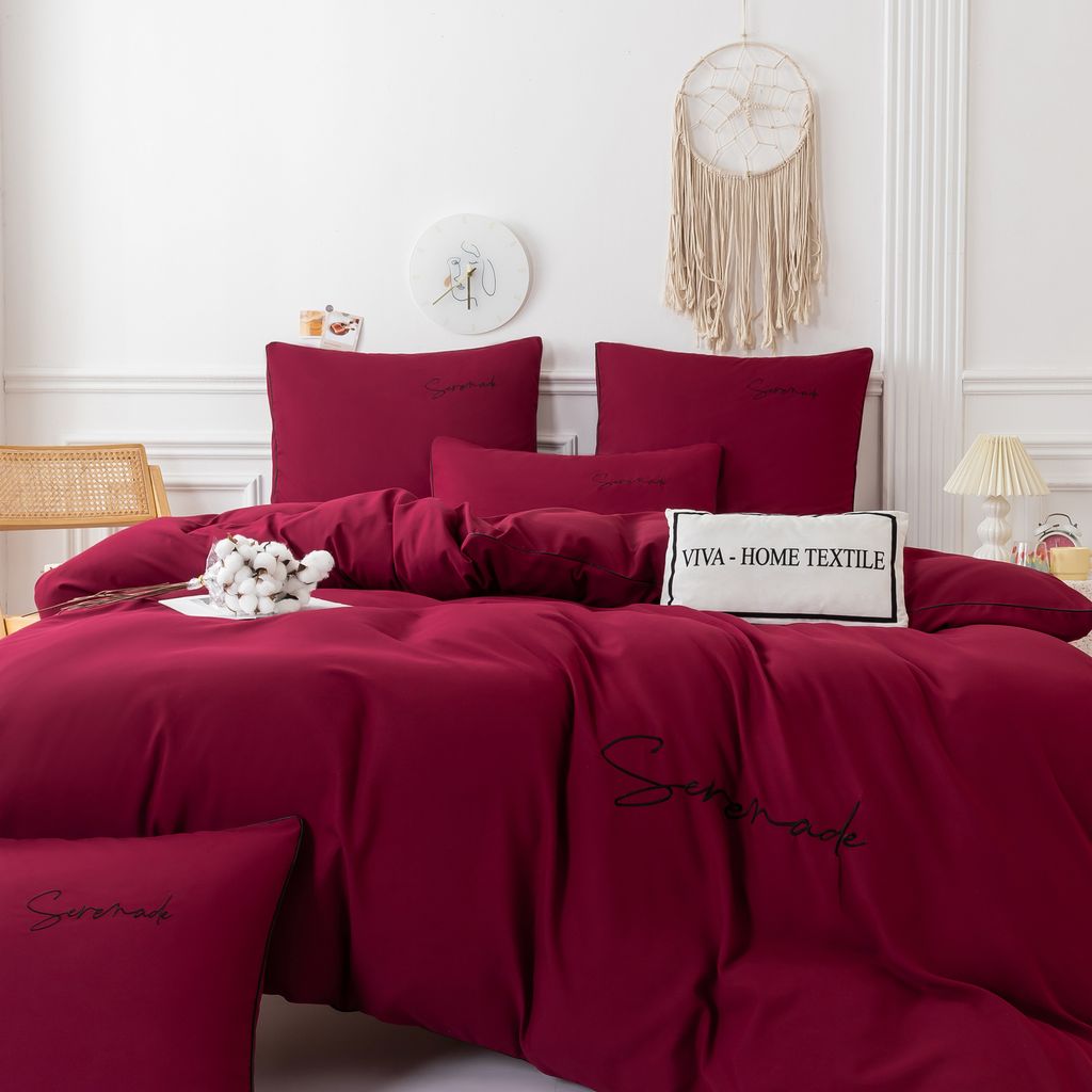 Комплект постельного белья Однотонный Сатин Вышивка CH022 1.5 спальный - Ситрейд фото 4