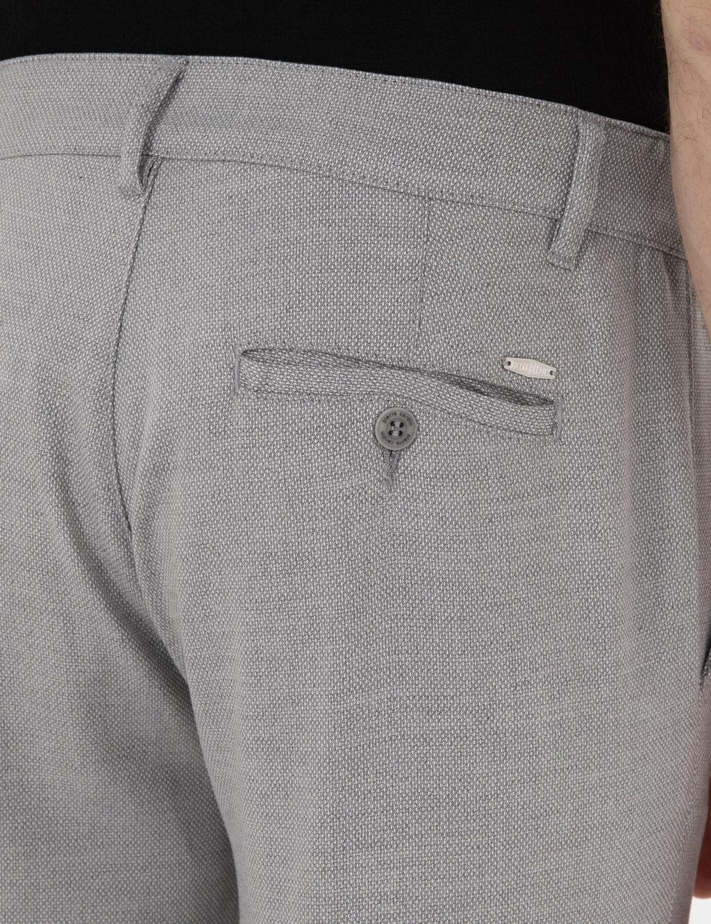 Gri Slim Fit Kanvas Pantolon