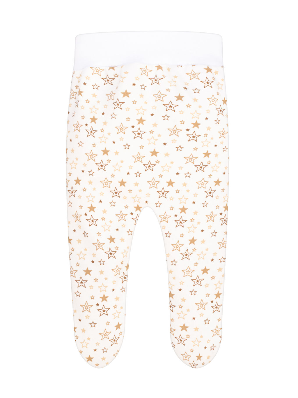 Ползунки короткие молочные принт бежевые звезды