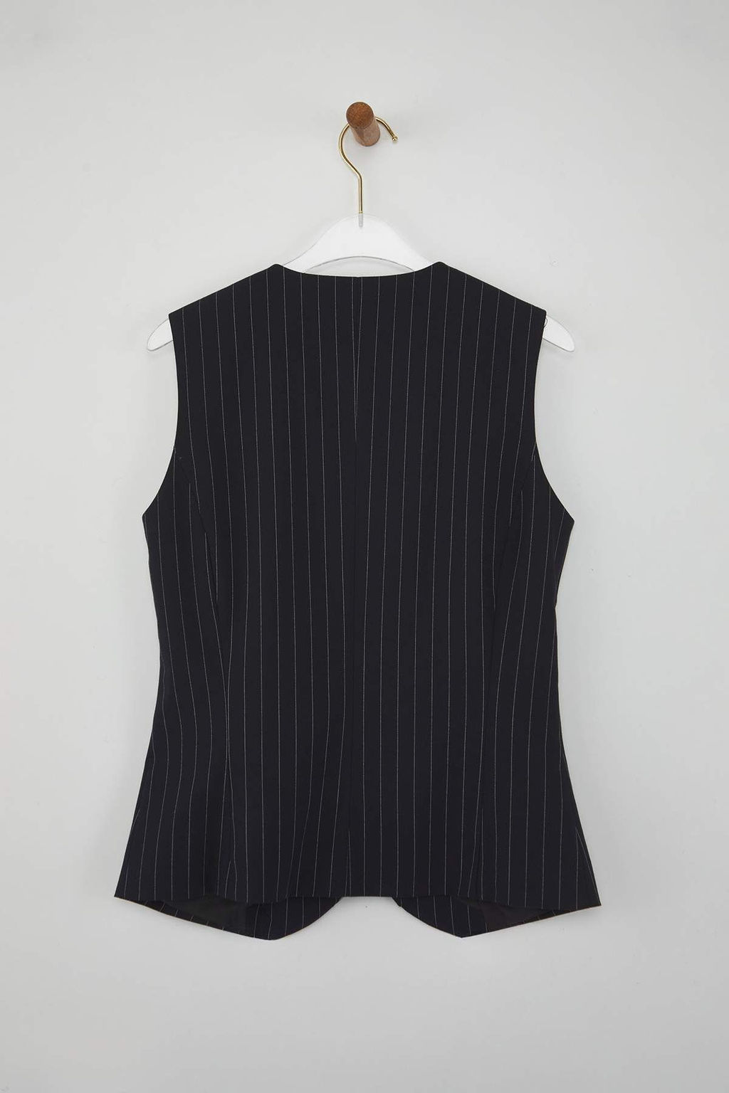 Siyah Ince Cizgili Fitted Dokuma Yelek TWOAW26YE00038 - Trendyolmilla фото 6