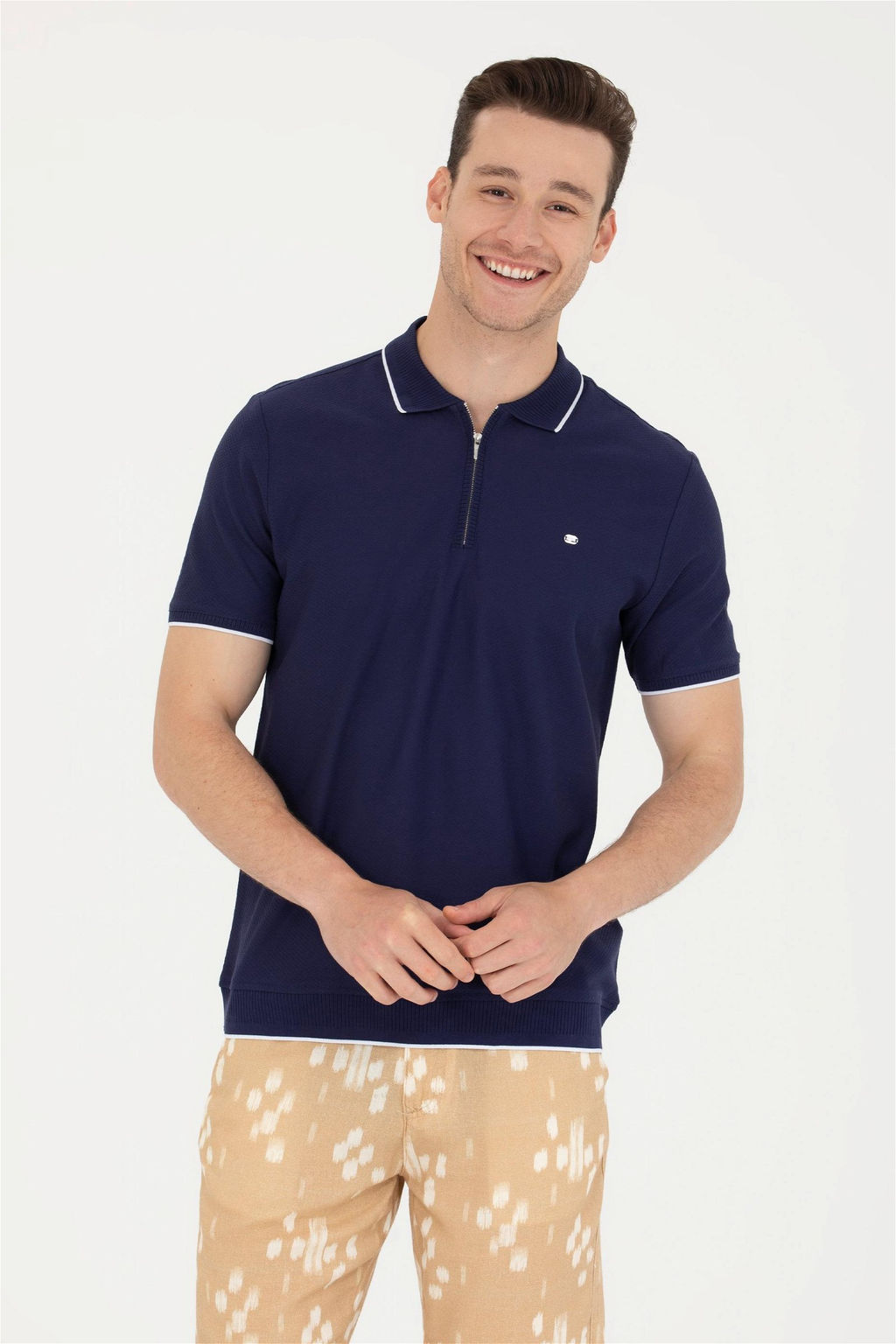 U. S. Polo Assn Мужская темно-синяя футболка с воротником-поло - U.s. polo assn фото 9