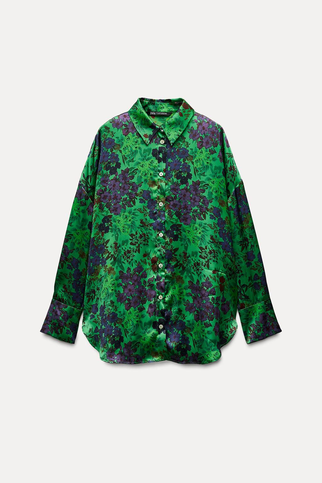 SATIN FLORAL PRINT SHIRT - Zara фото 2