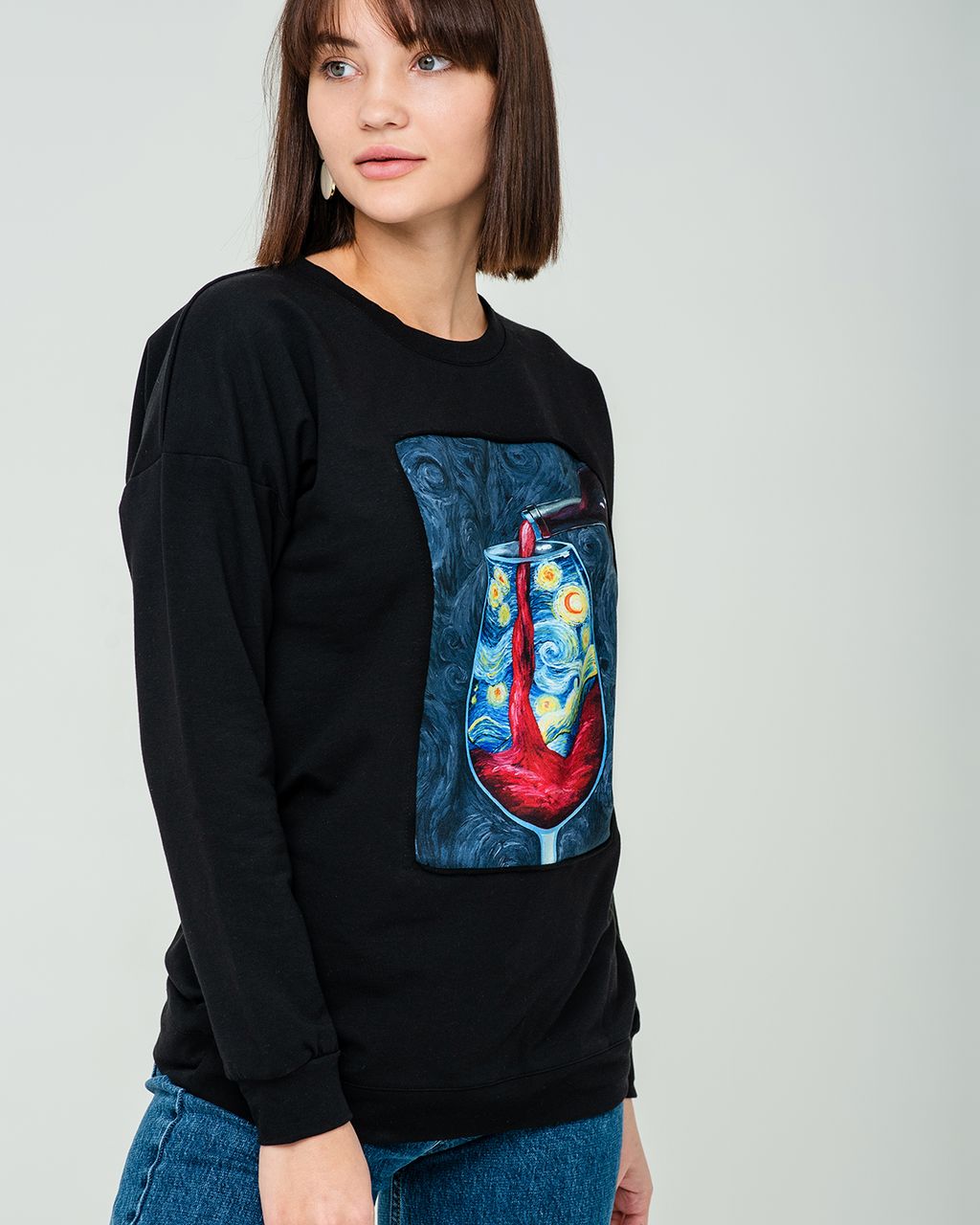 Удлинённый свитшот со вставкой ASTP015, джемпер, футер - Sahar art lab фото 4