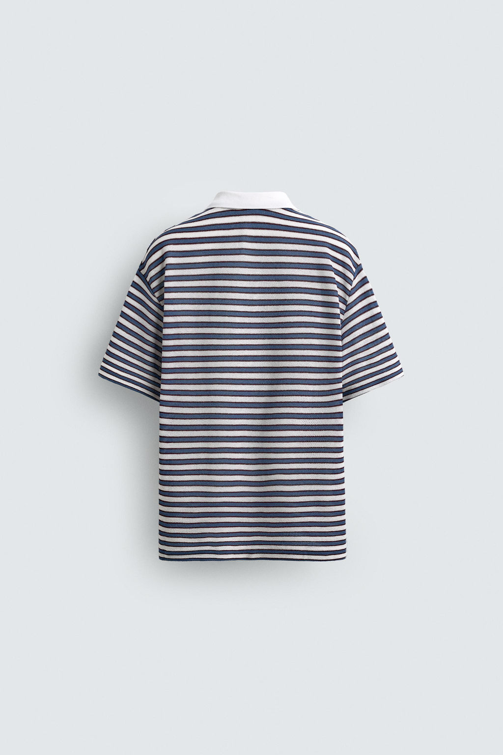 POLO JACQUARD RAYAS BORDADO / Azul / Blanco - Zara фото 8
