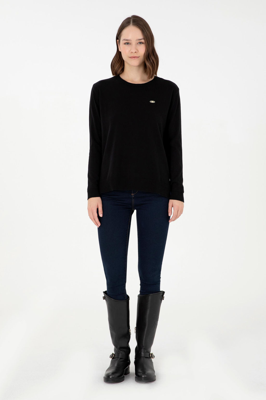 Женский черный базовый свитер - U.s. polo assn фото 4