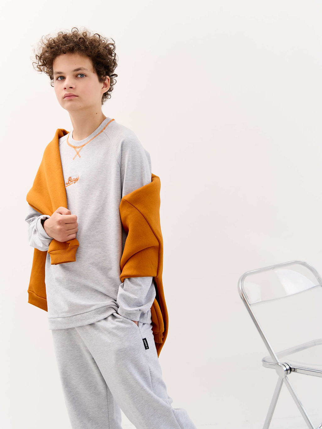 Свитшот облегченный Серый меланж 7+ - Bungly фото 6