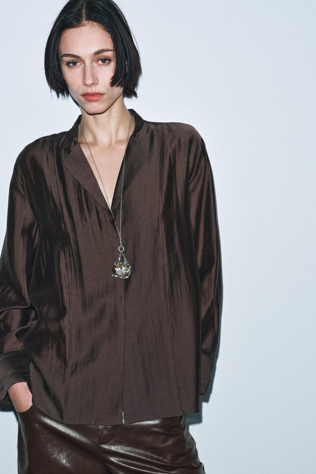 ZW COLLECTION FLOWING SHIRT - Zara фото 9