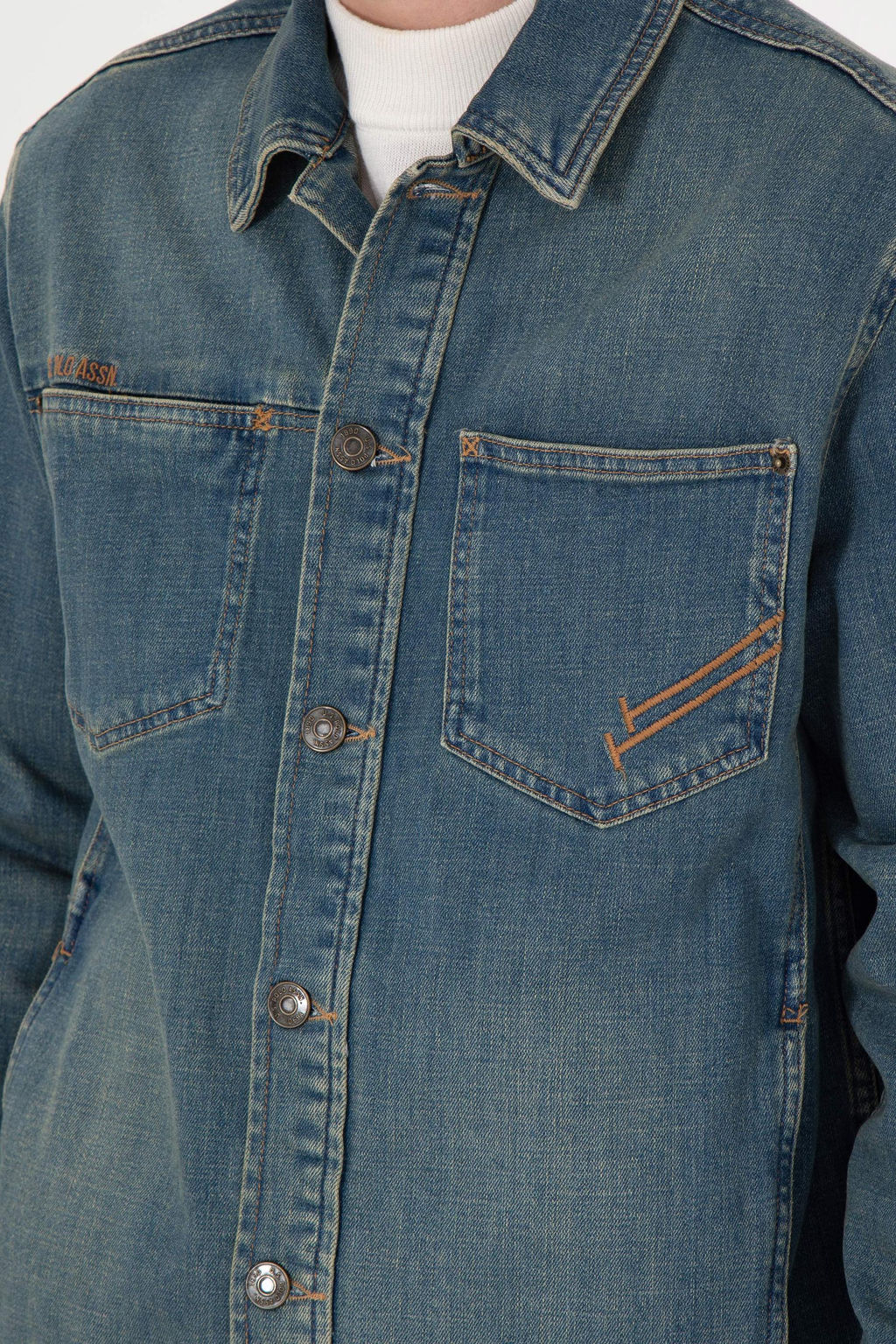 Мужская зеленая джинсовая рубашка Неожиданная скидка в корзине - U.s. polo assn фото 7